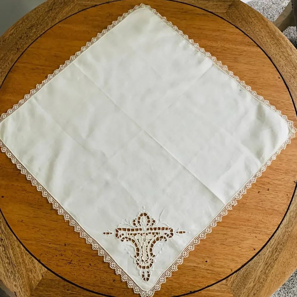 Handmade Table Linen Large Napkin or Dresser Scarf 17
